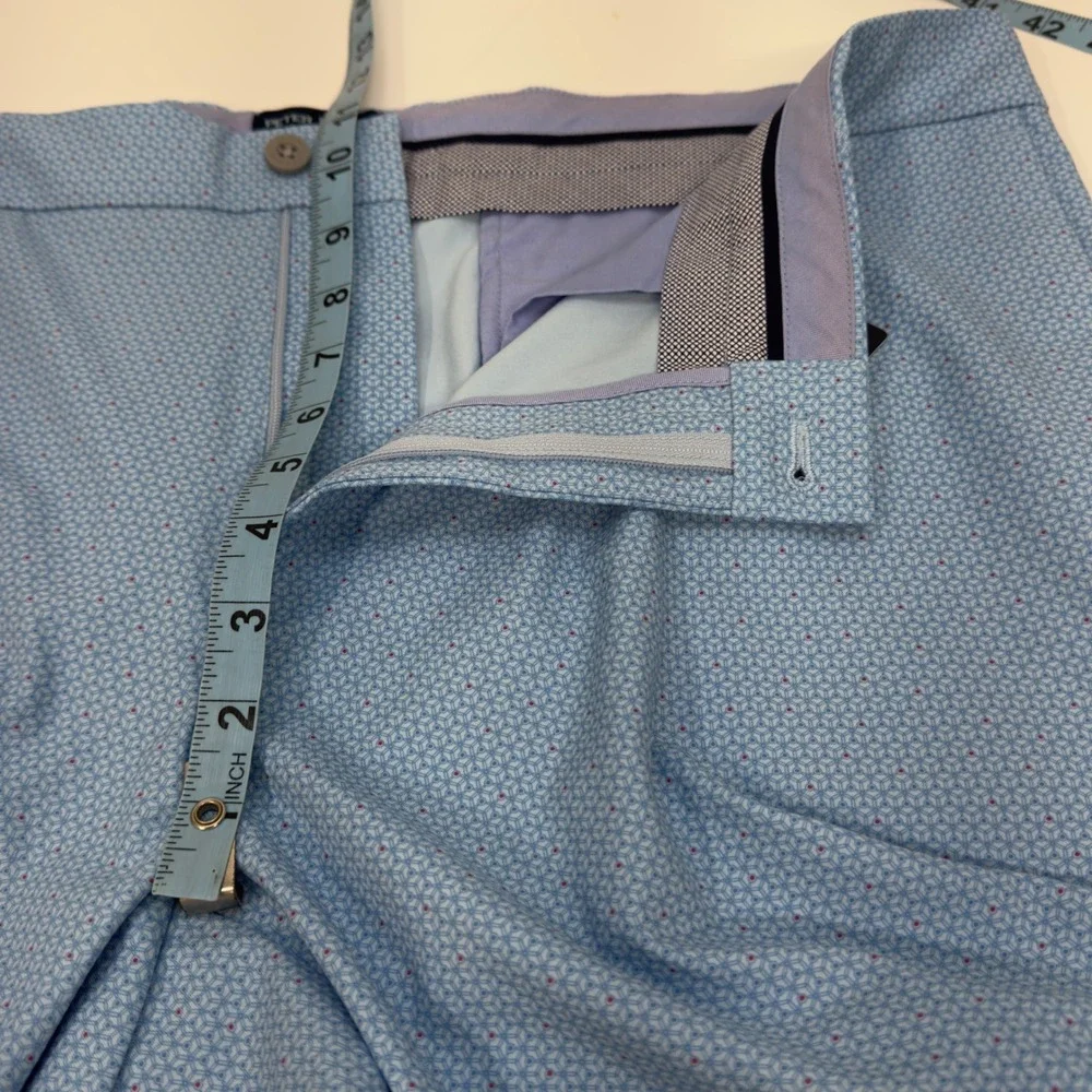NWT Peter Millar Shorts Crown Crafted Blue Frost Geometric Men's Size 38 $110